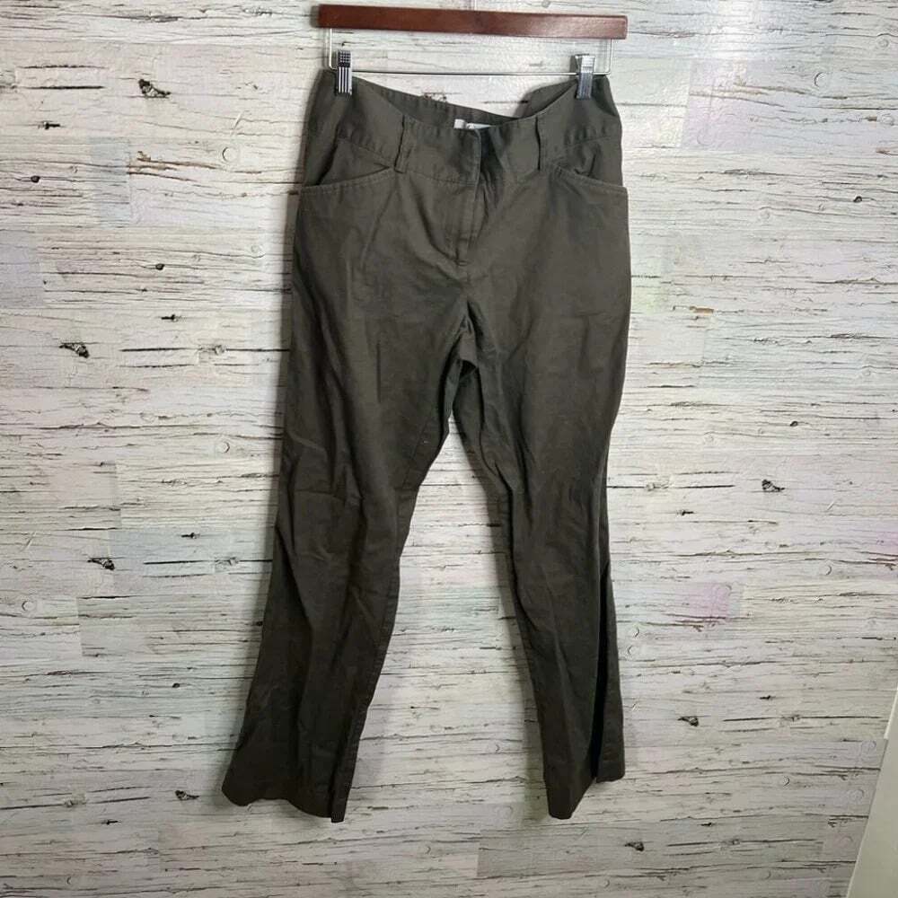 Cabi  green linen blend pants trousers size 8